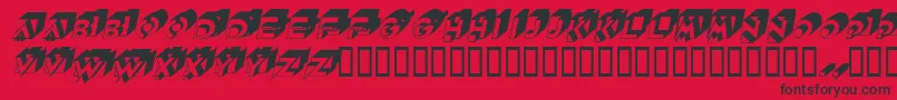 QubistscapssskItalic Font – Black Fonts on Red Background