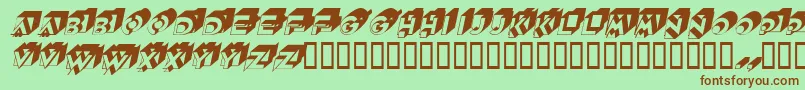 QubistscapssskItalic Font – Brown Fonts on Green Background