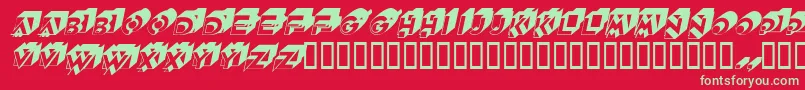 QubistscapssskItalic Font – Green Fonts on Red Background