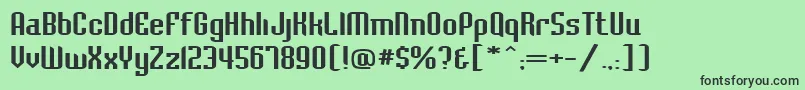 BaccusexpandedRegular-fontti – mustat fontit vihreällä taustalla