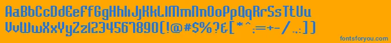 BaccusexpandedRegular Font – Blue Fonts on Orange Background