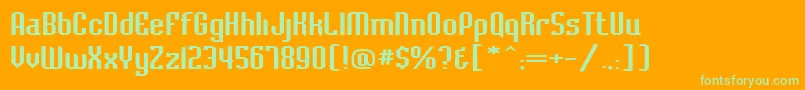 BaccusexpandedRegular Font – Green Fonts on Orange Background