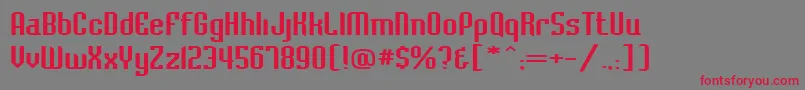 BaccusexpandedRegular Font – Red Fonts on Gray Background