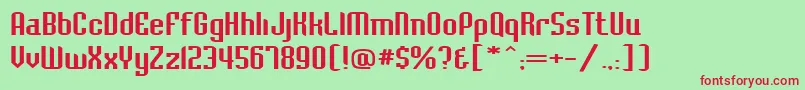 BaccusexpandedRegular Font – Red Fonts on Green Background