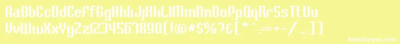 BaccusexpandedRegular Font – White Fonts on Yellow Background