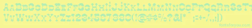 Cottondi-fontti – vihreät fontit keltaisella taustalla