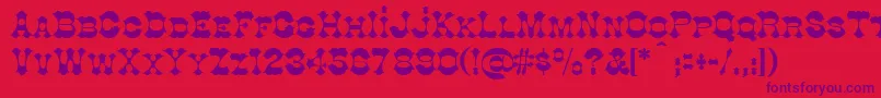 Cottondi-Schriftart – Violette Schriften auf rotem Hintergrund