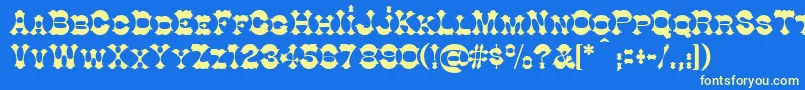 Cottondi Font – Yellow Fonts on Blue Background