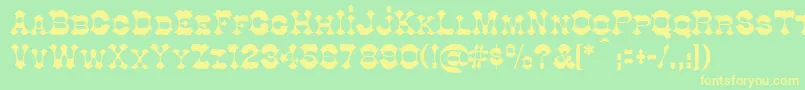 Cottondi Font – Yellow Fonts on Green Background