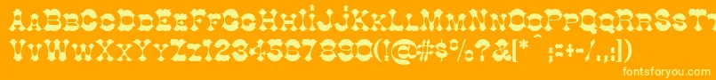 Cottondi Font – Yellow Fonts on Orange Background