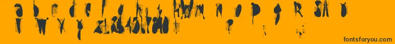 MoskitoScreen-Schriftart – Schwarze Schriften auf orangefarbenem Hintergrund