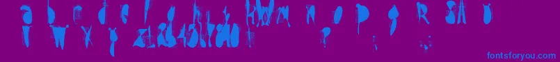 MoskitoScreen-Schriftart – Blaue Schriften auf violettem Hintergrund