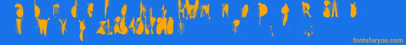 MoskitoScreen-fontti – oranssit fontit sinisellä taustalla