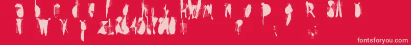 MoskitoScreen-Schriftart – Rosa Schriften auf rotem Hintergrund