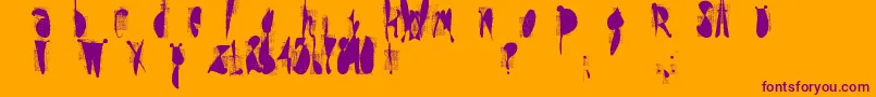 MoskitoScreen Font – Purple Fonts on Orange Background