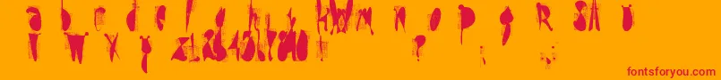 MoskitoScreen Font – Red Fonts on Orange Background