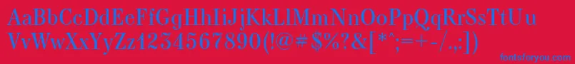 Kuzanyanc Font – Blue Fonts on Red Background