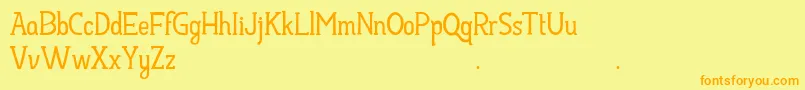 HayyuKaget Font – Orange Fonts on Yellow Background