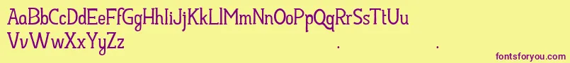 HayyuKaget Font – Purple Fonts on Yellow Background