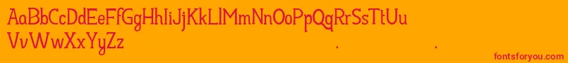 HayyuKaget-Schriftart – Rote Schriften auf orangefarbenem Hintergrund