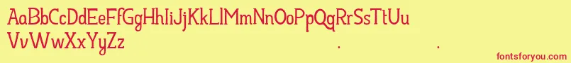 HayyuKaget Font – Red Fonts on Yellow Background