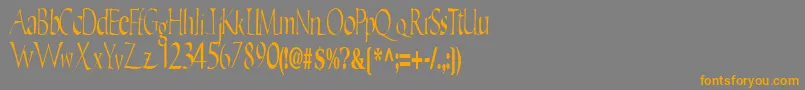 フォントEricRegular – オレンジの文字は灰色の背景にあります。