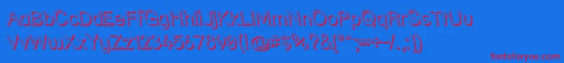 Strshdri Font – Red Fonts on Blue Background