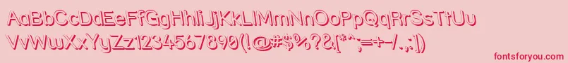 フォントStrshdri – ピンクの背景に赤い文字