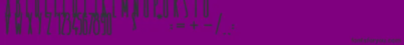 フォントDontFlickInTheWood – 紫の背景に黒い文字