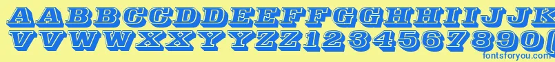 Decorated035Bt Font – Blue Fonts on Yellow Background