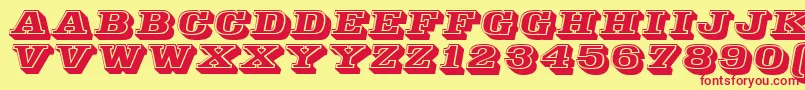 Decorated035Bt Font – Red Fonts on Yellow Background