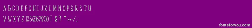 LePrinceSurLeMouton Font – Green Fonts on Purple Background