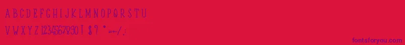 LePrinceSurLeMouton Font – Purple Fonts on Red Background