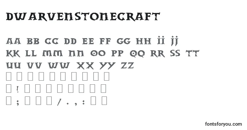 A fonte DwarvenStonecraft – alfabeto, números, caracteres especiais