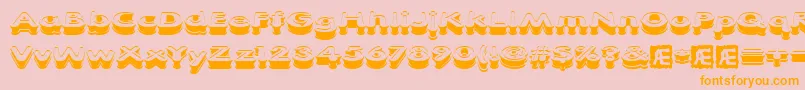 XtrusionBrk-Schriftart – Orangefarbene Schriften auf rosa Hintergrund