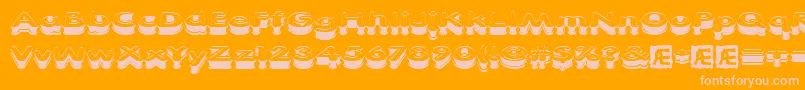 XtrusionBrk-Schriftart – Rosa Schriften auf orangefarbenem Hintergrund