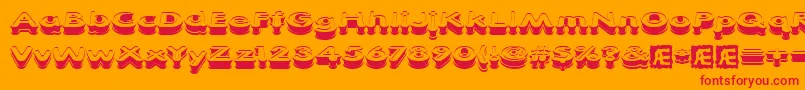 XtrusionBrk Font – Red Fonts on Orange Background