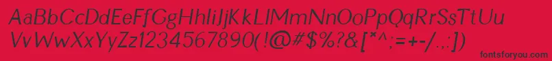 CynItalic Font – Black Fonts on Red Background