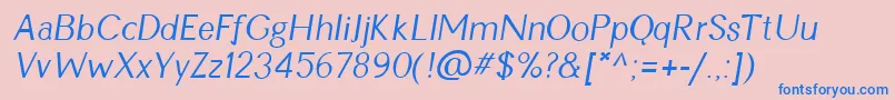 CynItalic Font – Blue Fonts on Pink Background