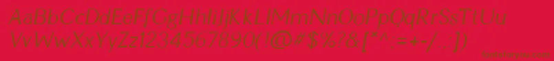CynItalic Font – Brown Fonts on Red Background