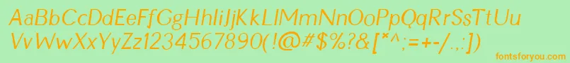 CynItalic Font – Orange Fonts on Green Background