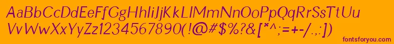 CynItalic Font – Purple Fonts on Orange Background