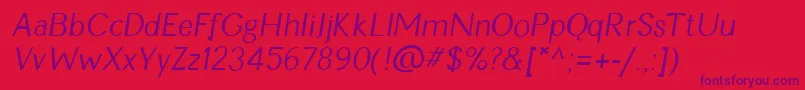 CynItalic Font – Purple Fonts on Red Background