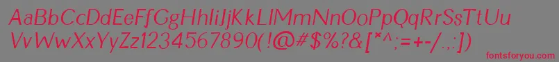 CynItalic-Schriftart – Rote Schriften auf grauem Hintergrund