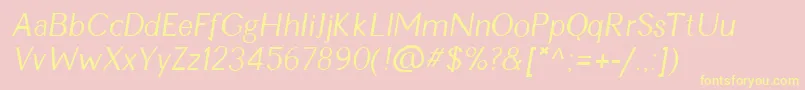 CynItalic Font – Yellow Fonts on Pink Background