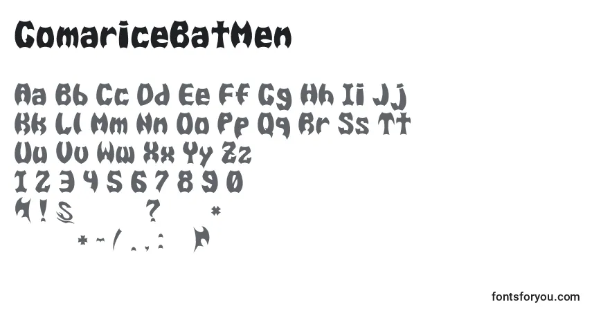 Schriftart GomariceBatMen – Alphabet, Zahlen, spezielle Symbole
