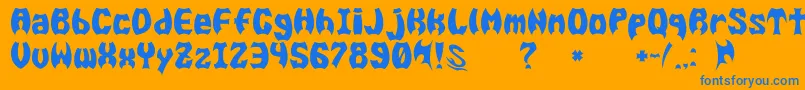 GomariceBatMen Font – Blue Fonts on Orange Background