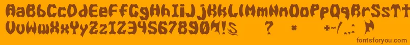 GomariceBatMen Font – Brown Fonts on Orange Background