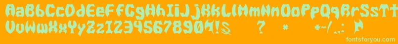 GomariceBatMen Font – Green Fonts on Orange Background