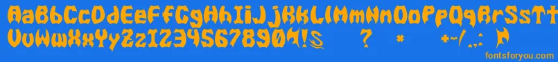 GomariceBatMen Font – Orange Fonts on Blue Background